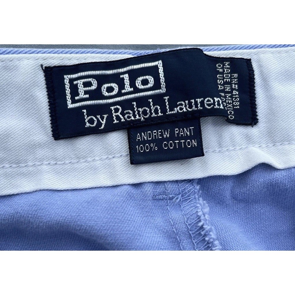 Vintage Polo Ralph Lauren Chino Pants Mens Blue Preppy Faded VTG - Picture 9 of 14